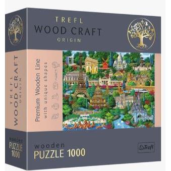 Puzzle 1000 el. Drewniane Francja, Znane miejsca-27642